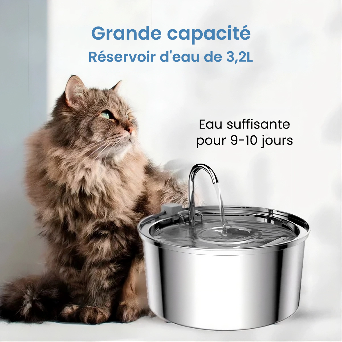 Fontaine pour chat KittyKaiser® (Acier Inoxydable)