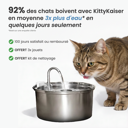 Fontaine pour chat KittyKaiser® (Acier Inoxydable)
