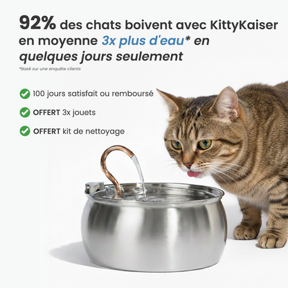 Fontaine pour chat KittyKaiser® (Acier Inoxydable)