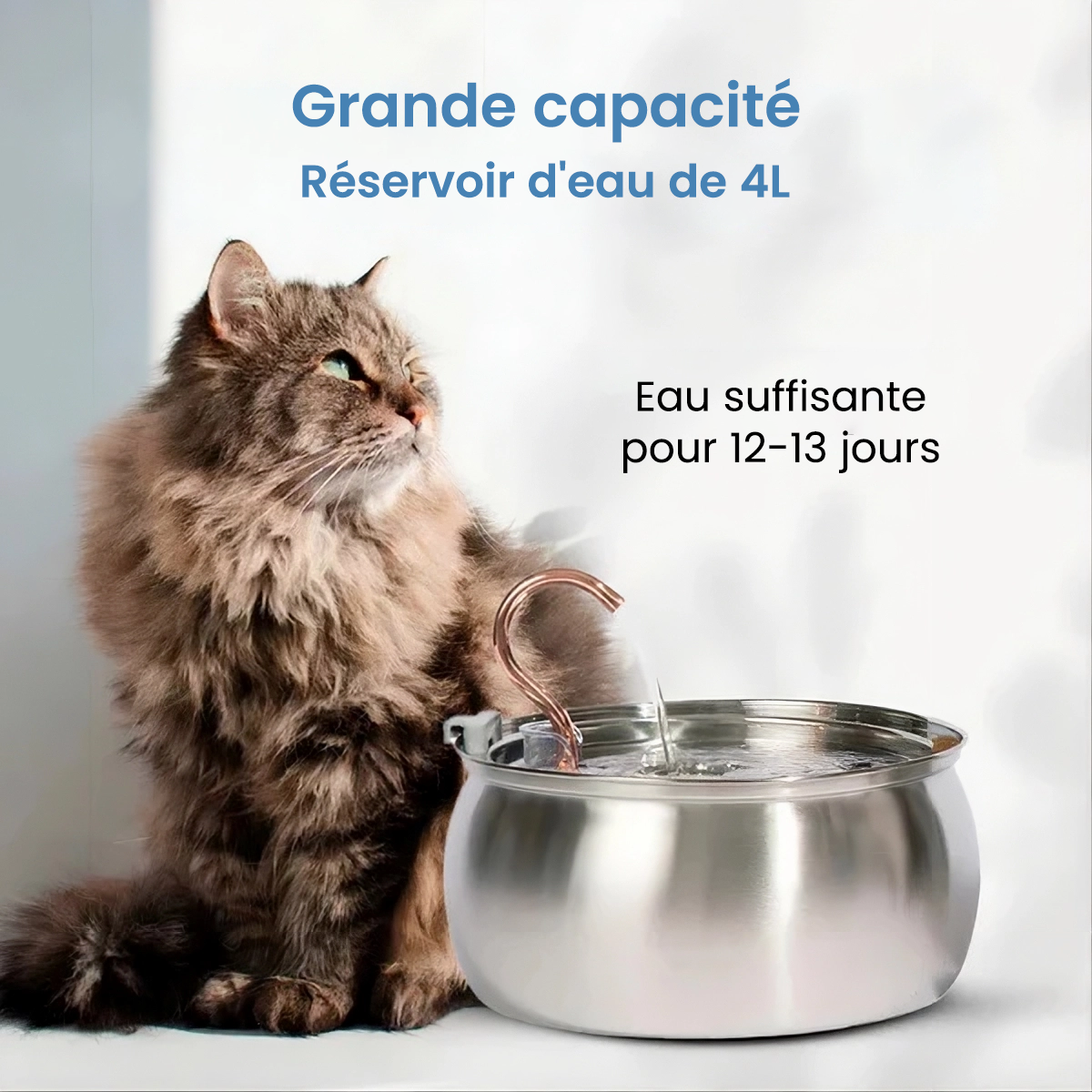 Fontaine pour chat KittyKaiser® (Acier Inoxydable)