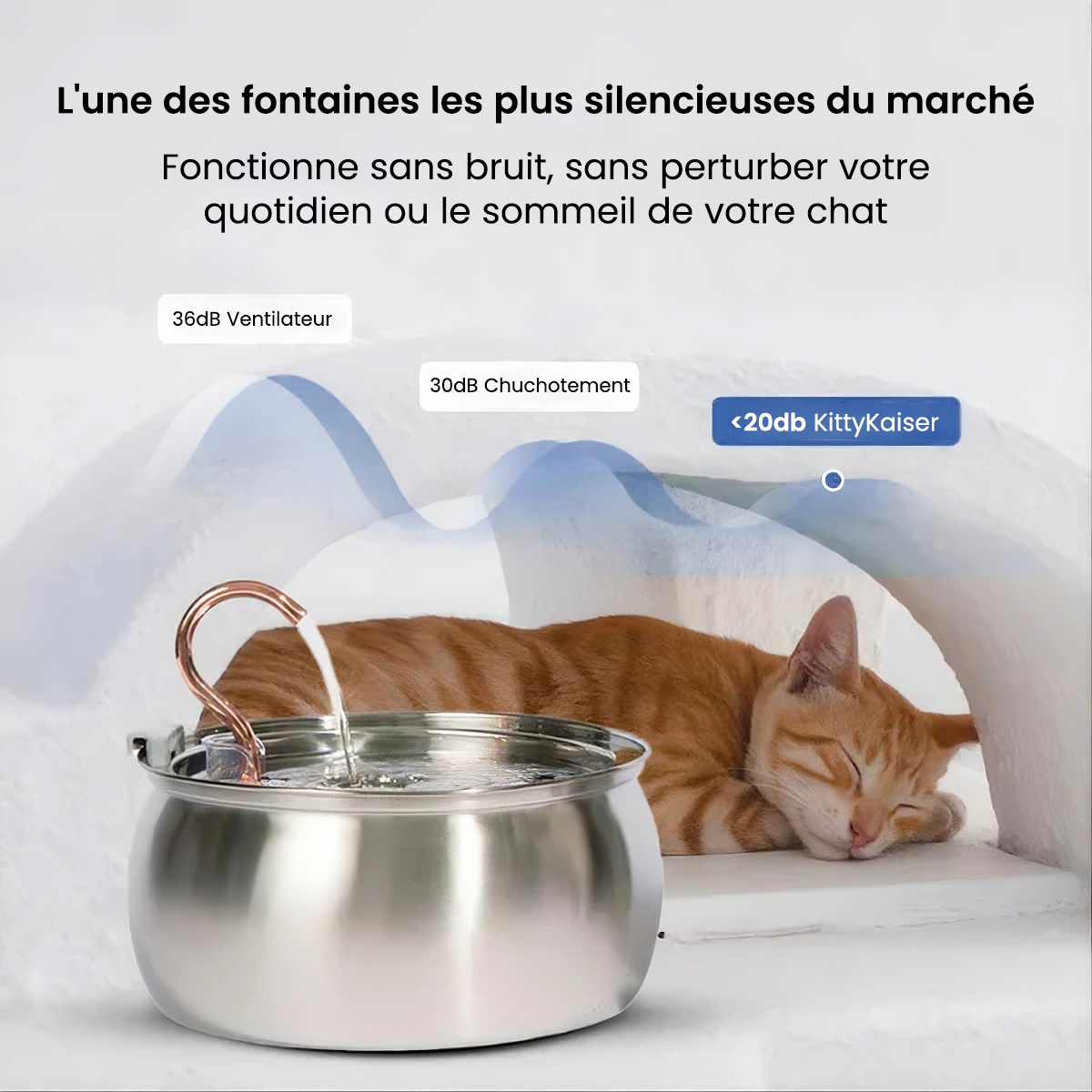 Fontaine pour chat KittyKaiser® (Acier Inoxydable)